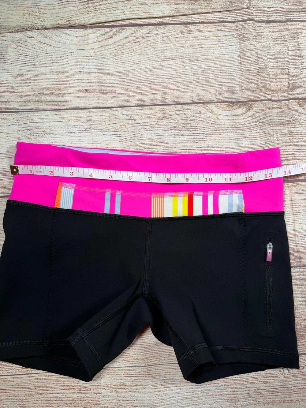 lululemon athletica Black Performance Shorts with Hot Pink Waistband